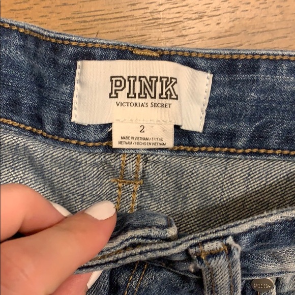 PINK jean shorts cutoff size 2 - Picture 2 of 5